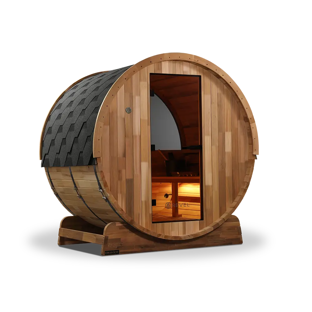 Revel Edenview - 4 Person Traditional Cedar Barrel Sauna - Image 32