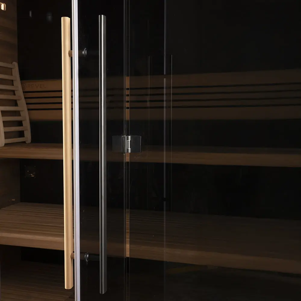 Revel Loom 4P Traditional Finnish Sauna with Glasur All in One Ice Bath Black - Image 14