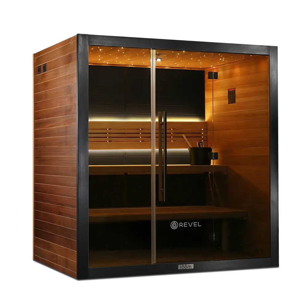 Revel Loom 4P Traditional Finnish Sauna with Glasur All in One Ice Bath Black - Image 15