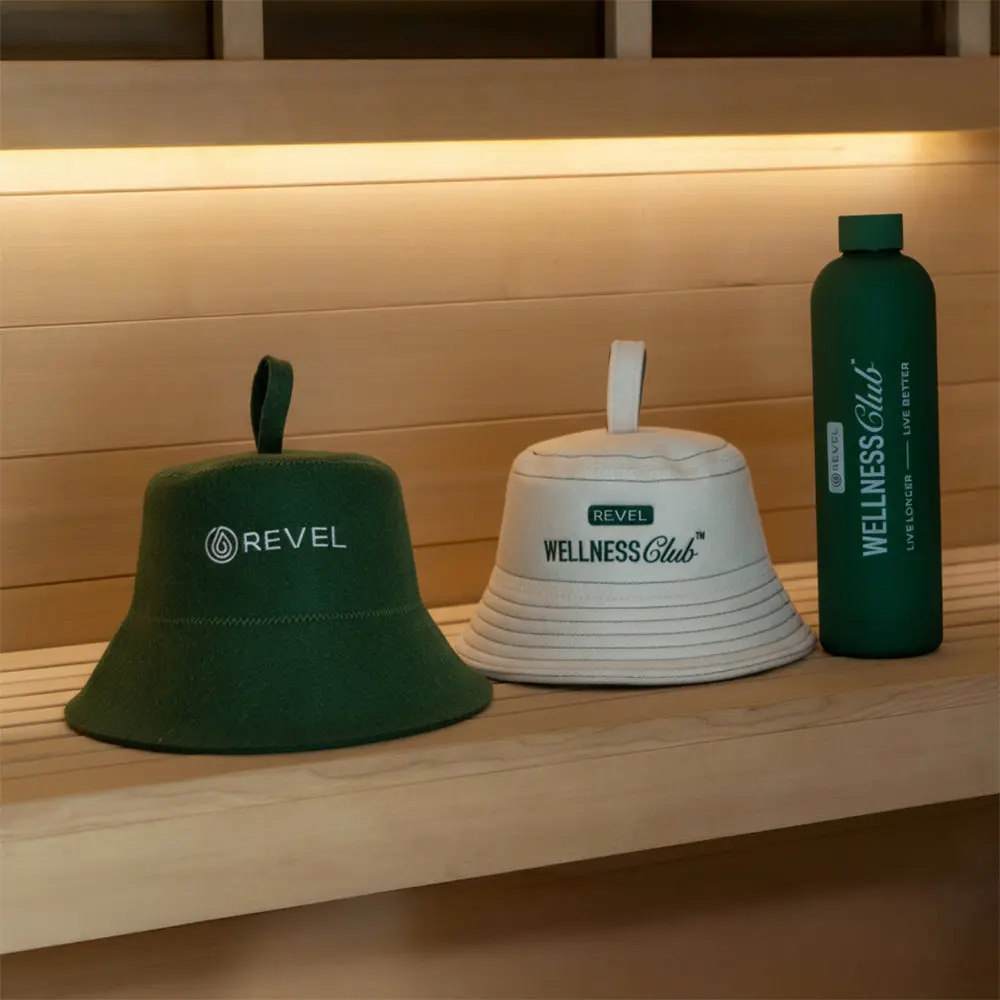 Revel Tuuli - Sauna Hat - 100% Wool Heat Shield - Green - Image 4