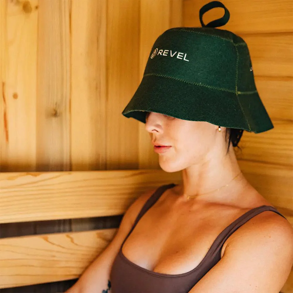 Revel Tuuli - Sauna Hat - 100% Wool Heat Shield - Green - Image 8